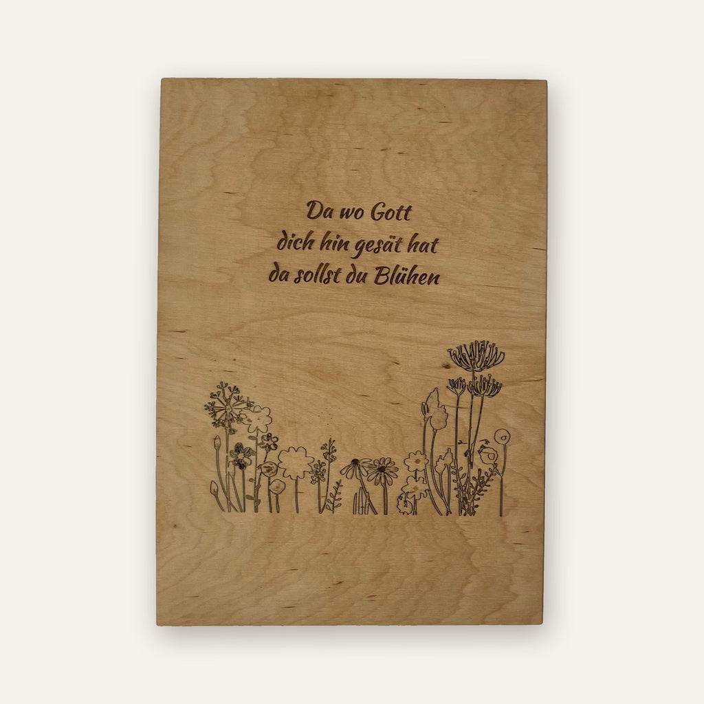 Holzbild mit Gravur