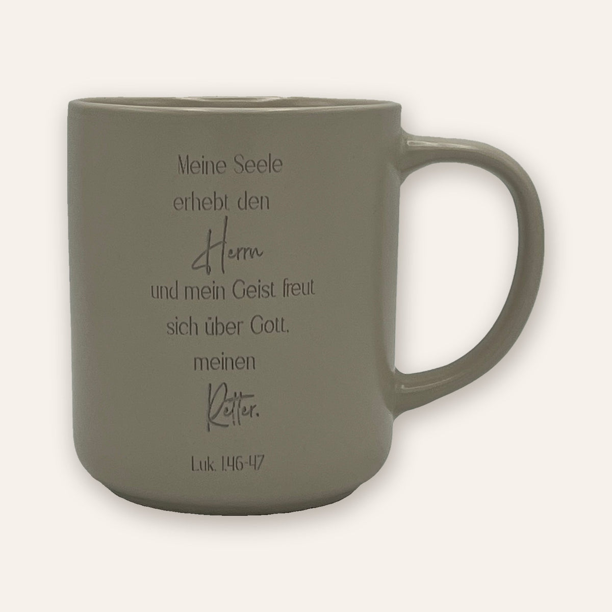 Keramiktasse mit Bibelvers