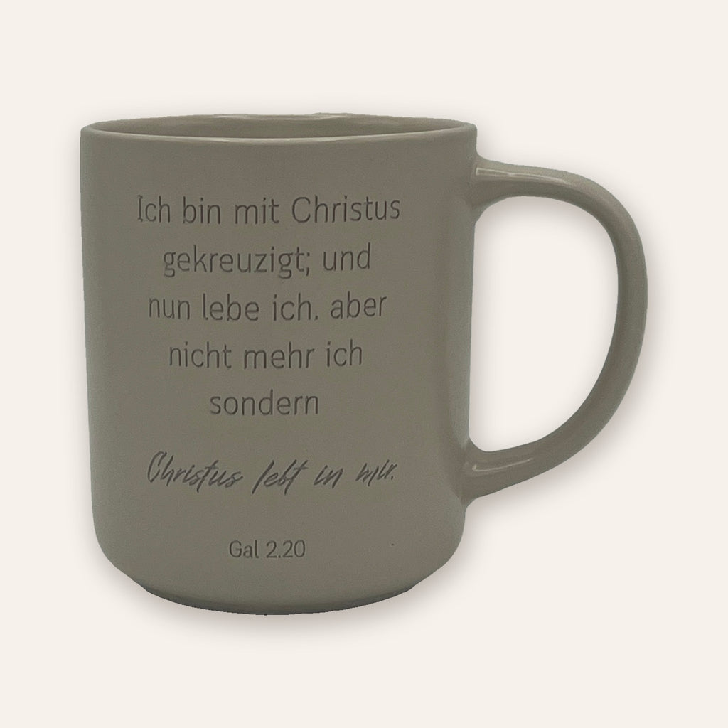 Keramiktasse mit Bibelvers