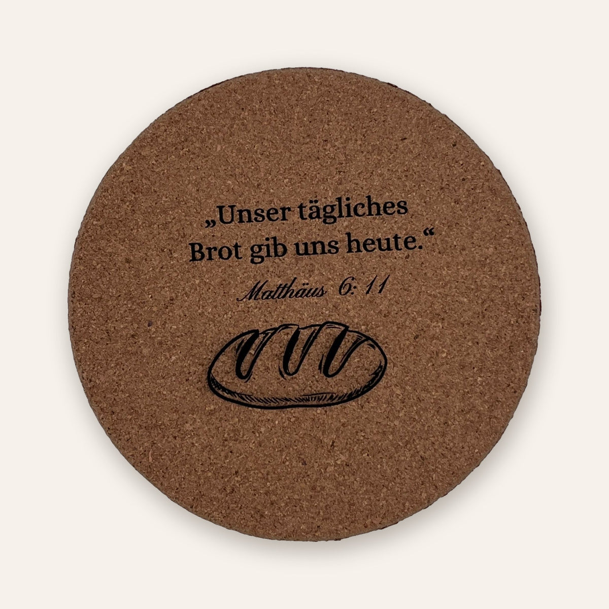 Kork-Topfuntersetzer mit Vers