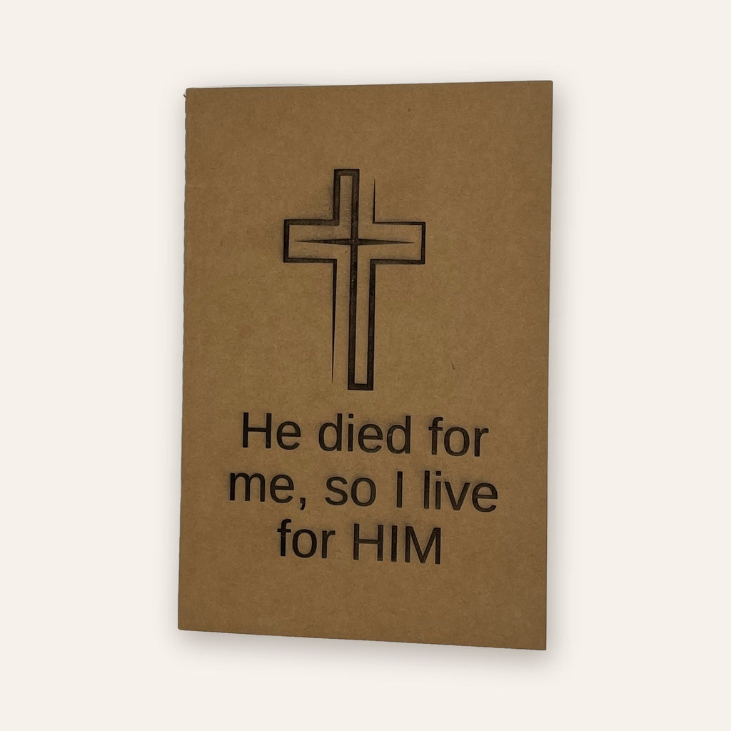 Notizheft „He died for me“