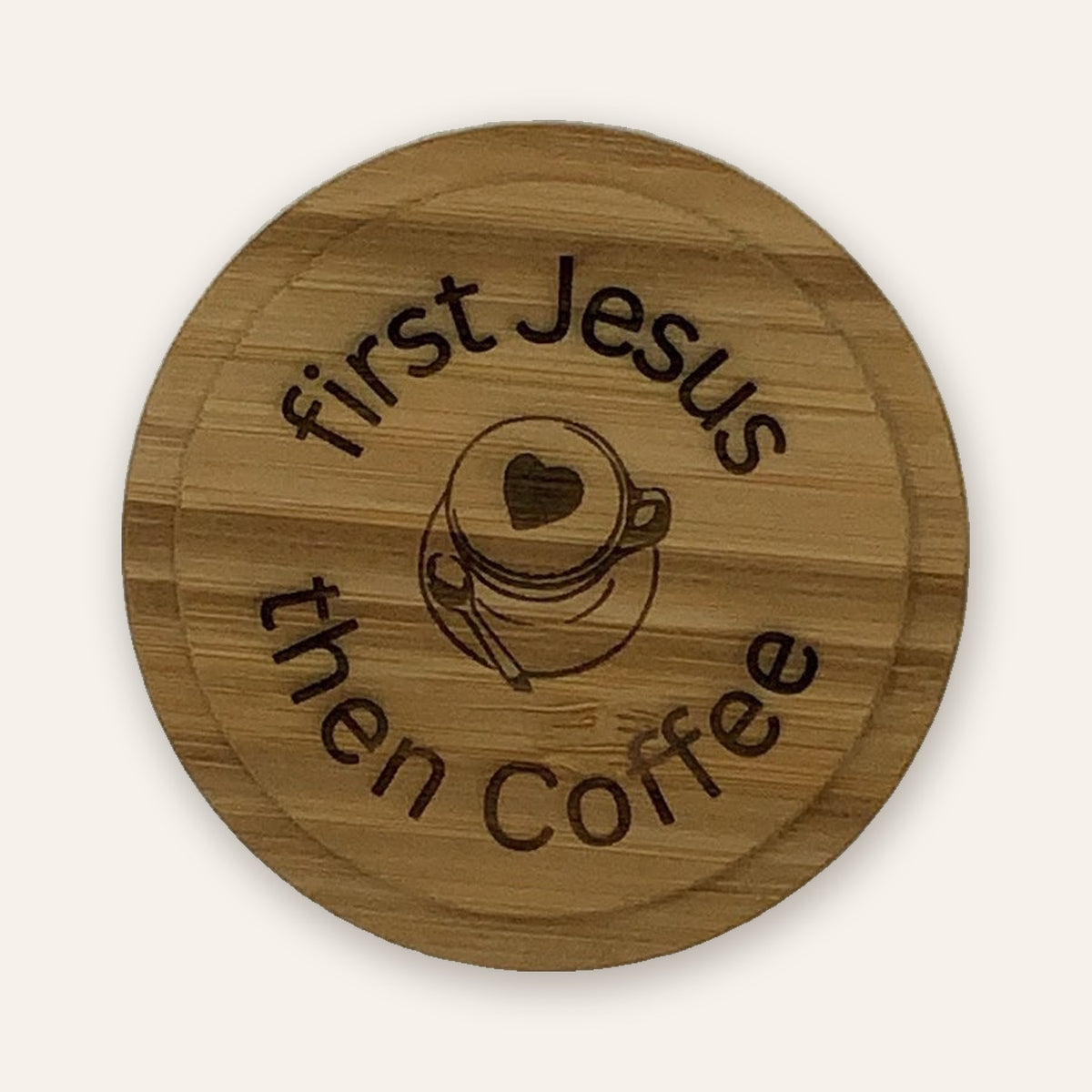 Untersetzer „First Jesus then Coffee“