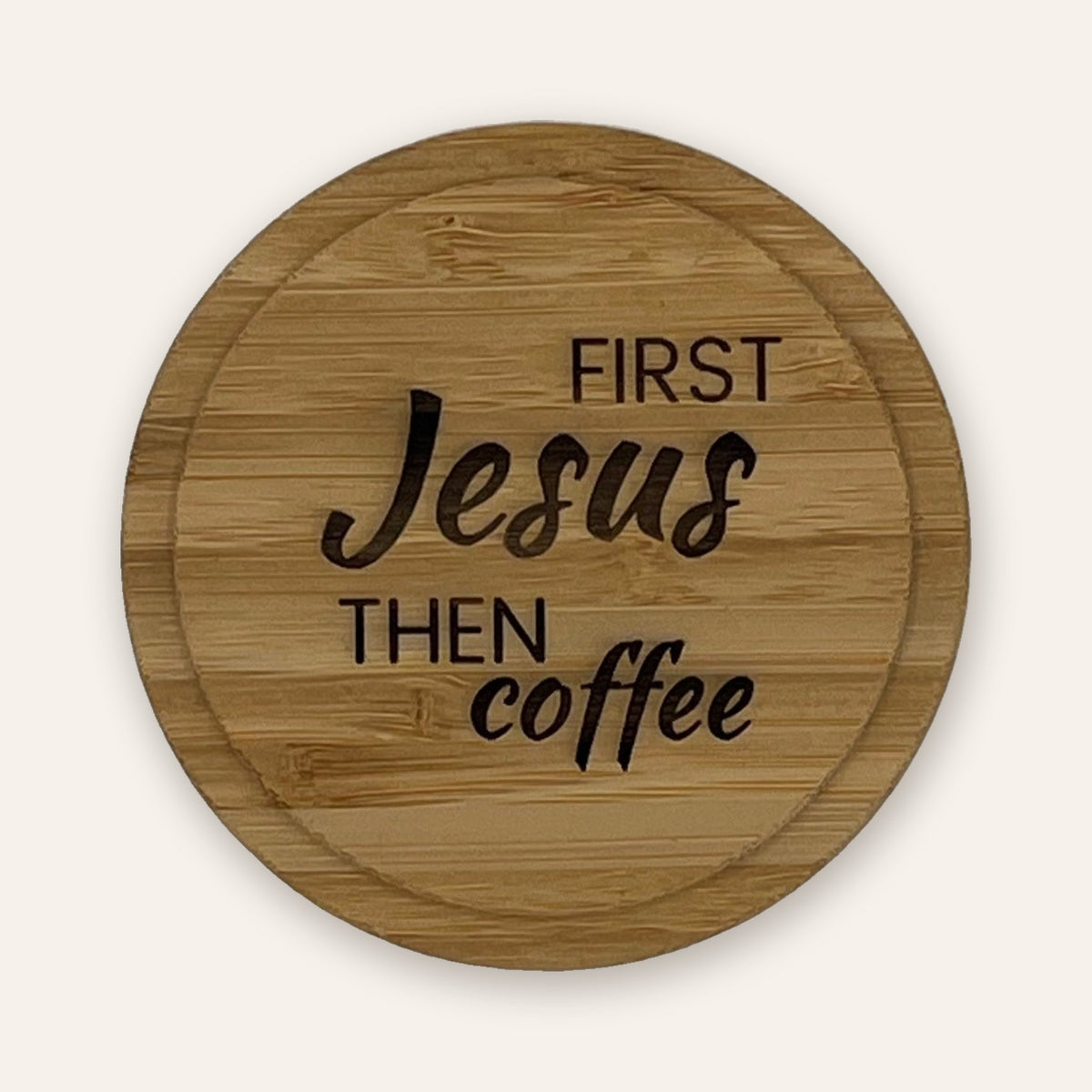 Untersetzer „First Jesus then Coffee“